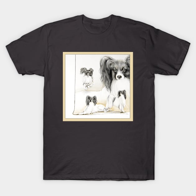 Papillon Dog from an original painting. T-Shirt by chepea2